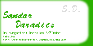 sandor daradics business card